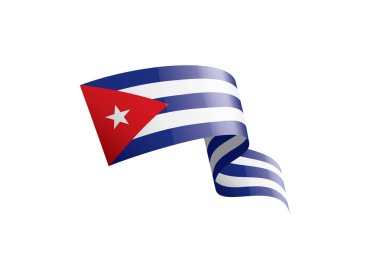 Küba bayrağı, beyaz arkaplanda vektör illüstrasyonu