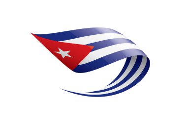 Küba bayrağı, beyaz arkaplanda vektör illüstrasyonu