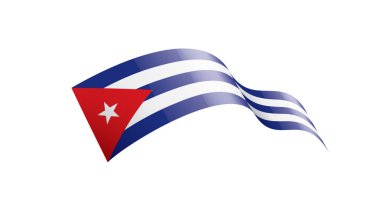 Küba bayrağı, beyaz arkaplanda vektör illüstrasyonu