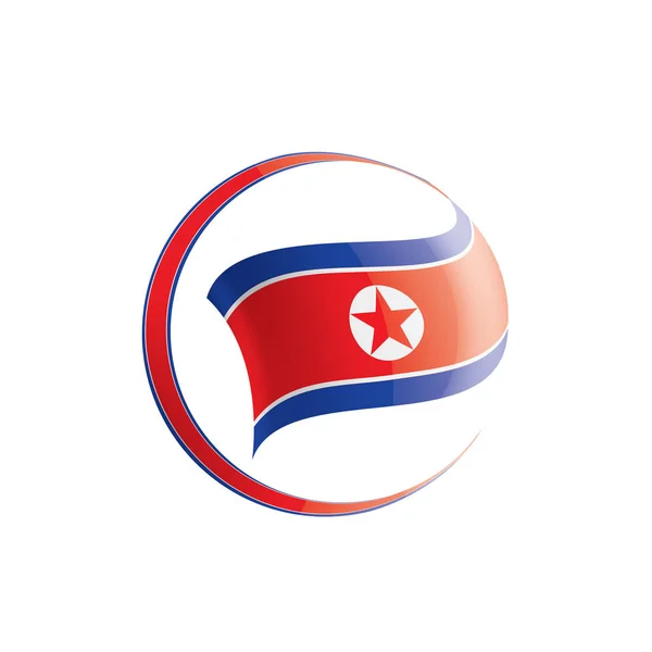 Bandeira da Coreia do Norte, ilustração vetorial sobre um fundo branco —  Vetores de Stock