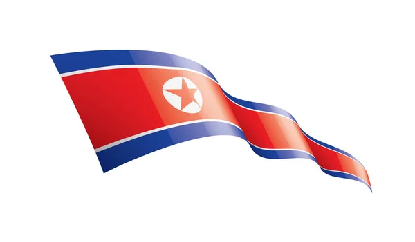 Severní Korea vlajka, vektorové ilustrace na bílém pozadí — Stockový vektor