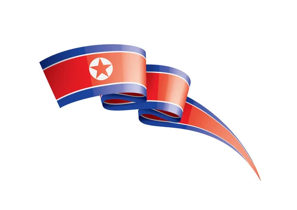 Bandeira da Coreia do Norte, ilustração vetorial sobre um fundo branco —  Vetores de Stock