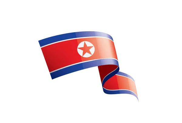 Észak-Korea zászló, vektor illusztráció fehér alapon — Stock Vector