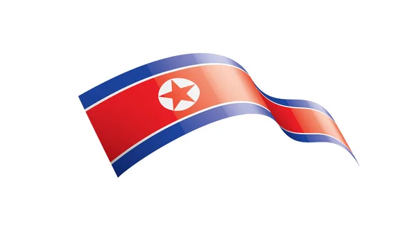 Bandeira da Coreia do Norte, ilustração vetorial sobre um fundo branco —  Vetores de Stock