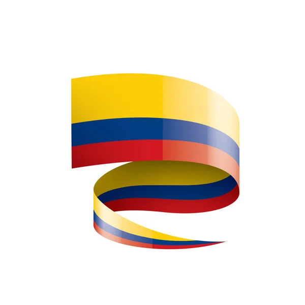 Bandera de Colombia, ilustración vectorial sobre fondo blanco — Vector de stock