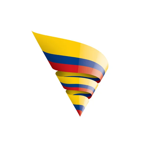 Bandera de Colombia, ilustración vectorial sobre fondo blanco — Vector de stock