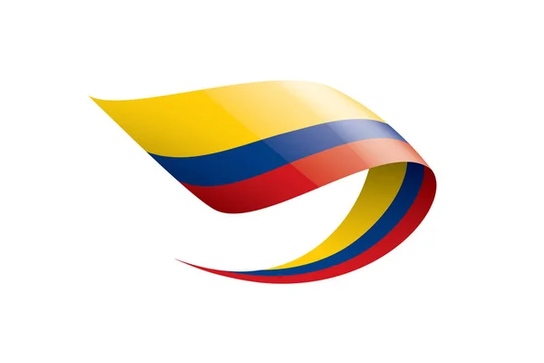 Beyaz arka planda Kolombiya bayrağı, vektör illüstrasyonu — Stok Vektör