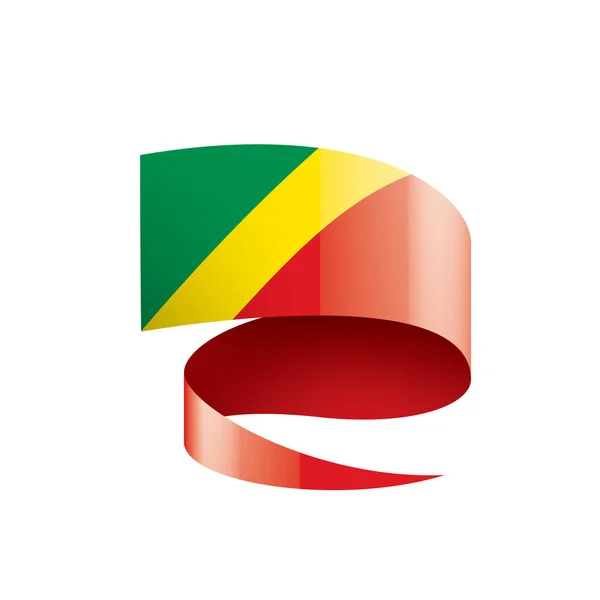 Bandera del Congo, ilustración vectorial sobre fondo blanco — Vector de stock