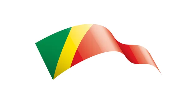 コンゴの旗白い背景のベクトルイラスト — ストックベクタ