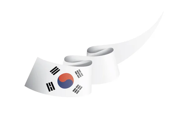 Zuid Koreaanse Nationale Vlag Vector Illustratie Een Witte Achtergrond — Stockvector