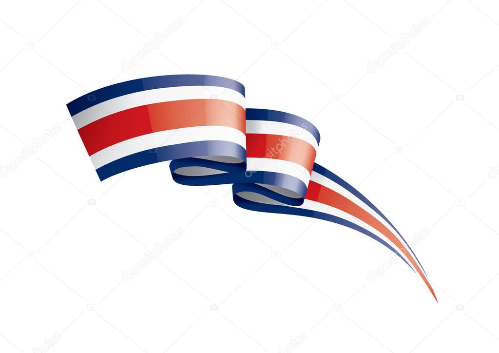 Costa Rica flag, vector illustration on a white background