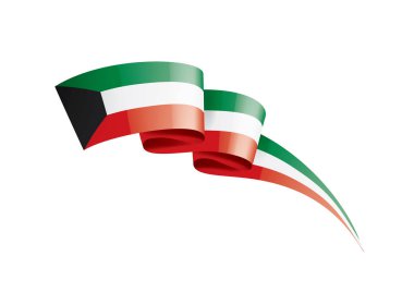 Kuveyt Ulusal bayrak, beyaz bir arka plan üzerinde vektör çizim