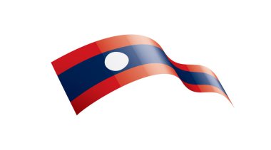 Laos bayrağı, beyaz bir arka plan üzerinde vektör çizim