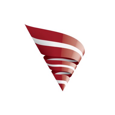 Letonya bayrağı, beyaz bir arka plan üzerinde vektör çizim