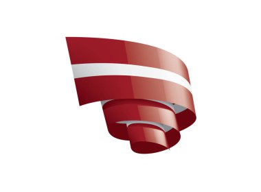 Letonya bayrağı, beyaz bir arka plan üzerinde vektör çizim