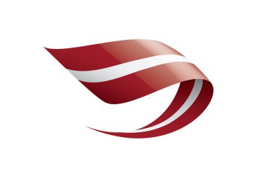 Letonya bayrağı, beyaz bir arka plan üzerinde vektör çizim