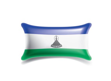 Lesotho ulusal bayrak, beyaz bir arka plan üzerinde vektör çizim