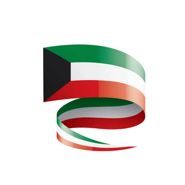 Bandera de Kuwait, ilustración vectorial sobre fondo blanco — Vector de stock