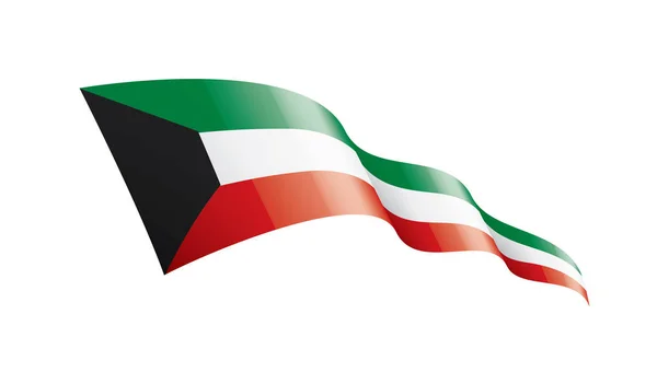 Bandera de Kuwait, ilustración vectorial sobre fondo blanco — Vector de stock