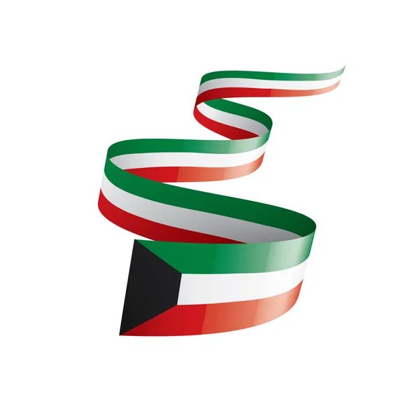 Bandeira do Kuwait, ilustração vetorial sobre um fundo branco —  Vetores de Stock