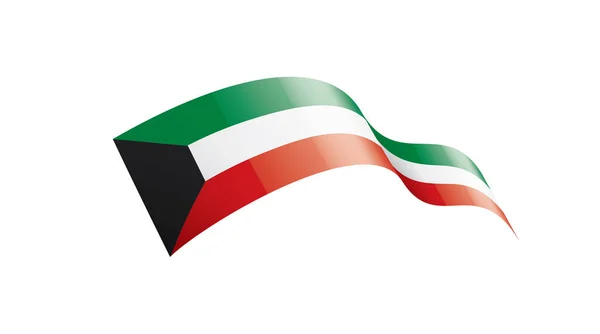 Bandera de Kuwait, ilustración vectorial sobre fondo blanco — Vector de stock