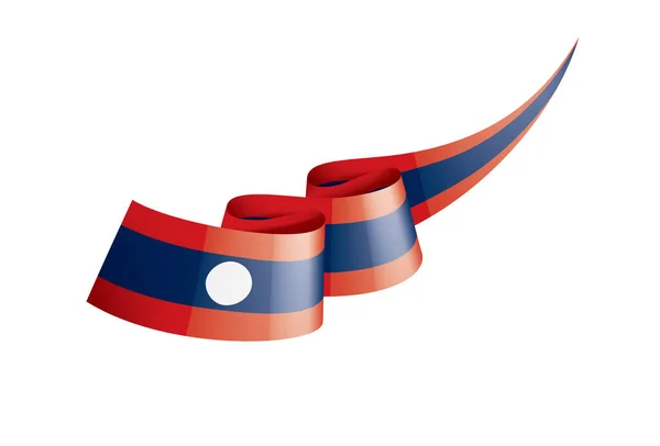 ラオスの国旗は、白の背景にベクトル画像 — ストックベクタ