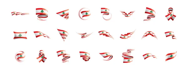 Libanonská vlajka, vektorové ilustrace na bílém pozadí — Stockový vektor