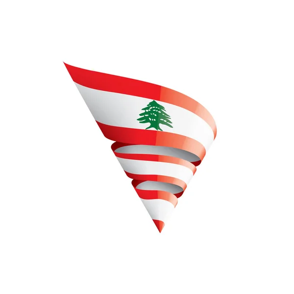 Bandiera libanese, illustrazione vettoriale su sfondo bianco — Vettoriale Stock