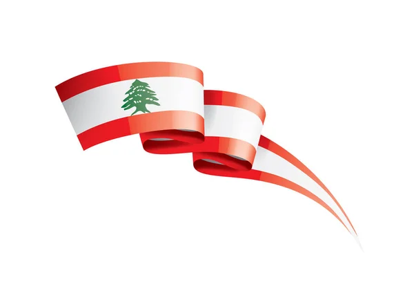 Bandeira libanesa, ilustração vetorial sobre um fundo branco —  Vetores de Stock