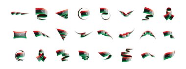 Libya bayrağı, beyaz bir arka plan üzerinde vektör çizim