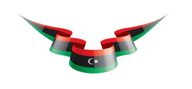 Libya bayrağı, beyaz bir arka plan üzerinde vektör çizim