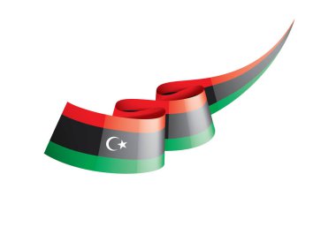 Libya bayrağı, beyaz bir arka plan üzerinde vektör çizim