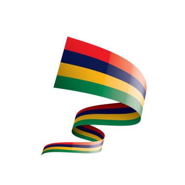 Mauritius bayrak, beyaz bir arka plan üzerinde vektör çizim
