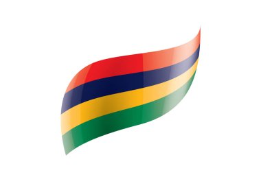 Mauritius bayrak, beyaz bir arka plan üzerinde vektör çizim