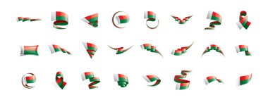 Madagaskar bayrağı, beyaz bir arka plan üzerinde vektör çizim