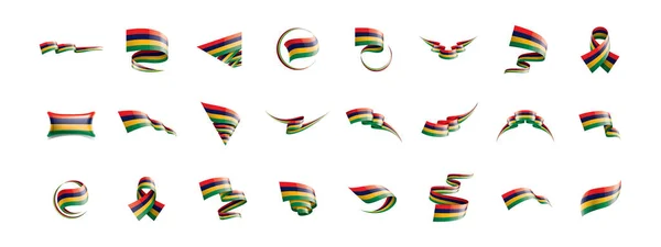 Bandiera Mauritius, illustrazione vettoriale su sfondo bianco — Vettoriale Stock