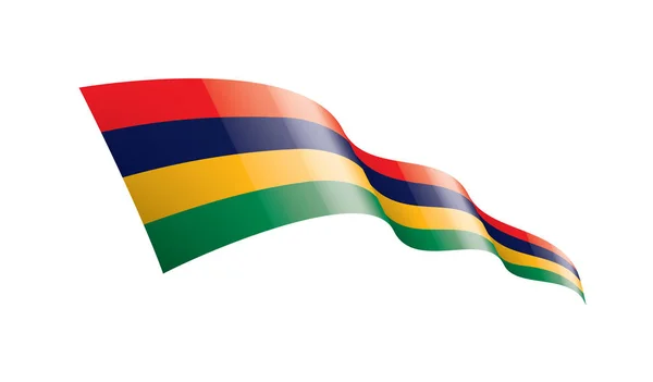 Mauritius flagga, vektorillustration på vit bakgrund — Stock vektor