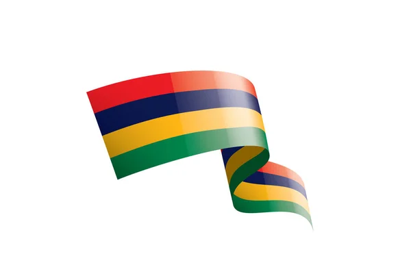 Vlajka Mauritia, vektorové ilustrace na bílém pozadí — Stockový vektor