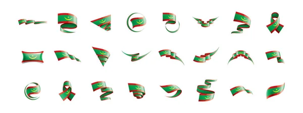 Mauritániai lobogója, egy fehér háttér vektor illusztráció — Stock Vector
