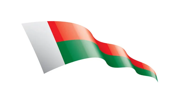 Madagascar bandiera, illustrazione vettoriale su sfondo bianco — Vettoriale Stock