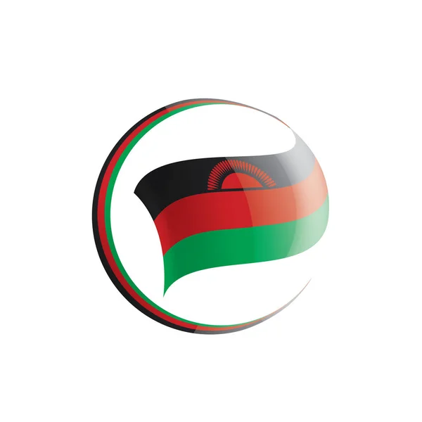 Malawi zászló, egy fehér háttér vektor illusztráció — Stock Vector