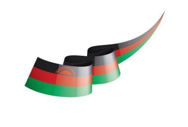 Malavi bayrak, beyaz bir arka plan üzerinde vektör çizim