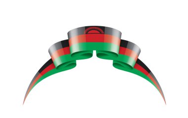 Malavi bayrak, beyaz bir arka plan üzerinde vektör çizim