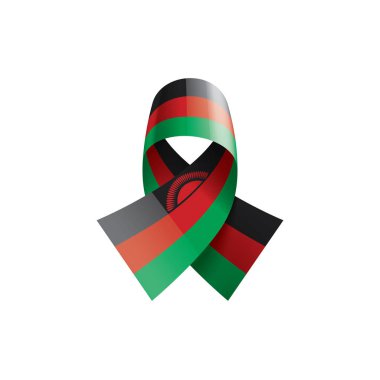 Malavi bayrak, beyaz bir arka plan üzerinde vektör çizim