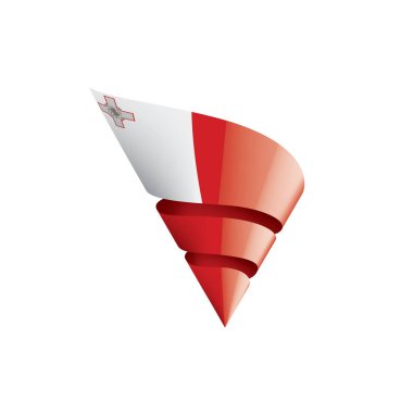 Malta bayrağı, beyaz bir arka plan üzerinde vektör çizim