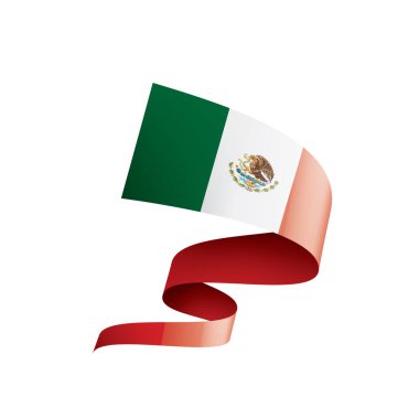 Meksika bayrağı, beyaz bir arka plan üzerinde vektör çizim
