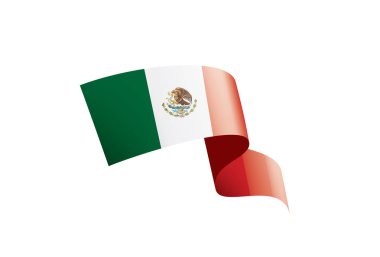 Meksika bayrağı, beyaz bir arka plan üzerinde vektör çizim