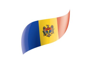Moldova bayrağı, beyaz bir arka plan üzerinde vektör çizim