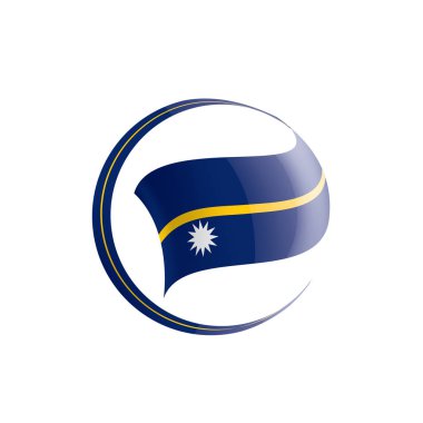 Nauru bayrak, beyaz bir arka plan üzerinde vektör çizim