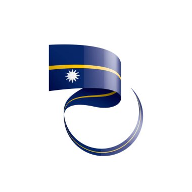 Nauru bayrak, beyaz bir arka plan üzerinde vektör çizim